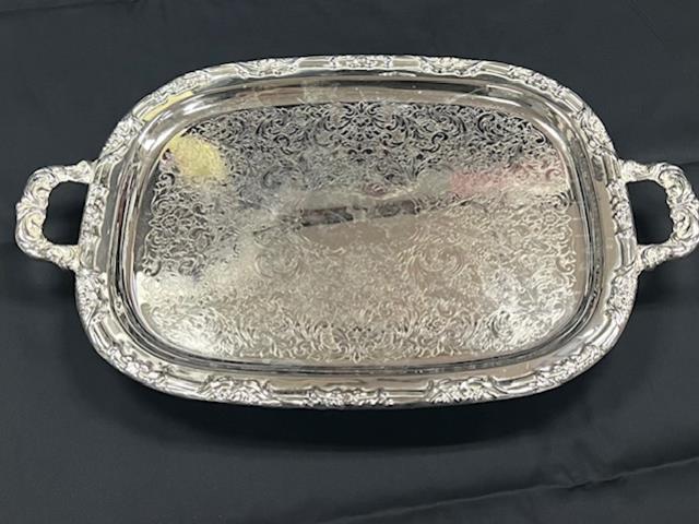 Where to rent TRAY, SILVER, FOOTED W  HANDLE 14.5X18.5 in Boston MA